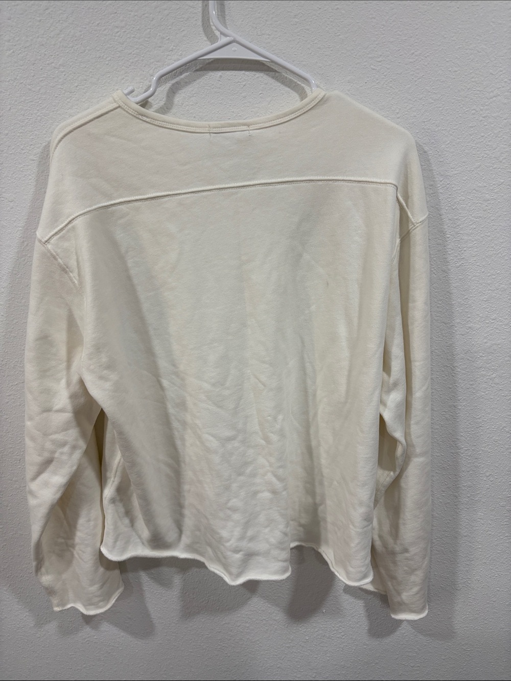 Buck Mason Tropez Terry Cloth Popover Women’s Large Natural Henley Retail $118 - Picture 6 of 9
